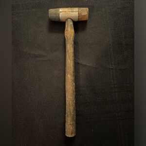 VTG Ten Inch Wooden Handle Rubber Plastic Hammer Mallet Maker’s Mark AC.